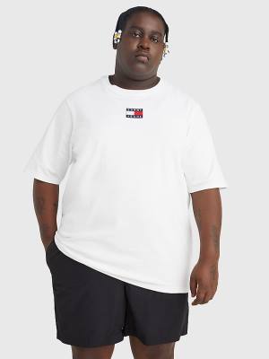 Tommy Hilfiger Plus Tommy Badge T-shirts Heren Wit | TH608BWY