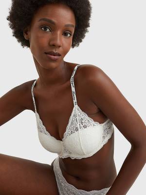 Tommy Hilfiger Prairie Kanten Half Cup Triangle Bra Ondergoed Dames Wit | TH806BUZ