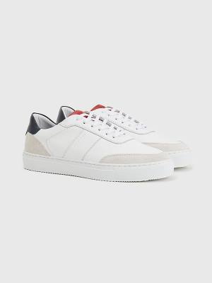 Tommy Hilfiger Premium Leren Cupsole Sneakers Heren Wit | TH529JPF