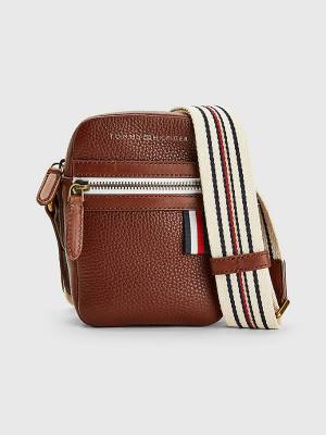 Tommy Hilfiger Premium Leren Small Crossover Tassen Heren Bruin | TH145CQI