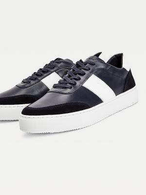 Tommy Hilfiger Premium Leren Suede Cupsole Sneakers Heren Blauw | TH783MJG