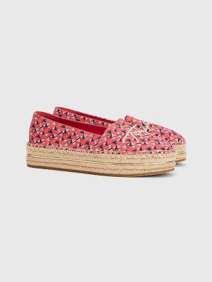 Tommy Hilfiger Printed Signature Logo Espadrilles Loafers Dames Roze | TH271XJY