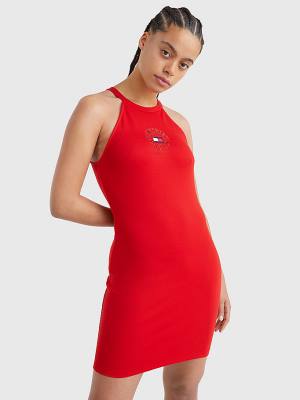 Tommy Hilfiger Racerback Bodycon Jurken Dames Rood | TH610AZM