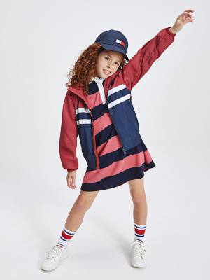 Tommy Hilfiger Recycled Colour-Blocked Track Jassen Meisjes Rood | TH107VBK