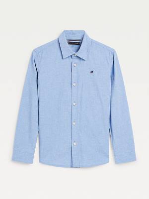 Tommy Hilfiger Recycled Katoenen Chambray Back Logo Overhemd Jongens Blauw | TH026CDA