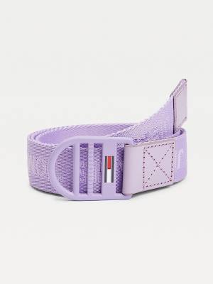 Tommy Hilfiger Recycled Repeat Logo Webbing Riemen Dames Paars | TH084GQS