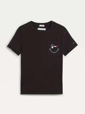 Tommy Hilfiger Recycled Smiley T-shirts Jongens Zwart | TH536LVJ