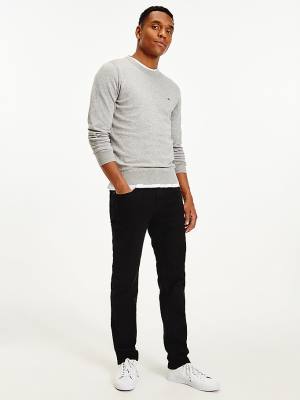 Tommy Hilfiger Regular Fit Crew Neck Jumper Truien Heren Grijs | TH874ODR