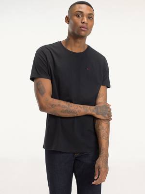 Tommy Hilfiger Regular Fit Crew T-shirts Heren Zwart | TH305TMD