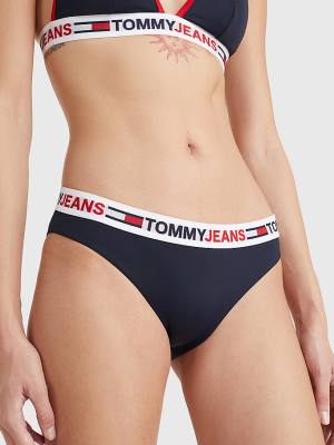 Tommy Hilfiger Repeat Logo Klassieke Bikini Bottoms Zwemkleding Dames Blauw | TH097BWR