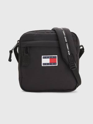 Tommy Hilfiger Repeat Logo Tape Reporter Tassen Heren Zwart | TH179EQB