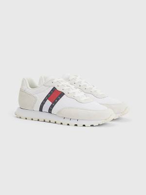 Tommy Hilfiger Retro Mixed Texture Runner Sneakers Dames Wit | TH610HYQ