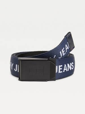 Tommy Hilfiger Reversible Webbing Riemen Heren Blauw | TH831OQZ