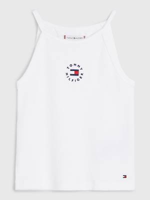 Tommy Hilfiger Rib-Knit Tank Top T-shirts Meisjes Wit | TH241VFK