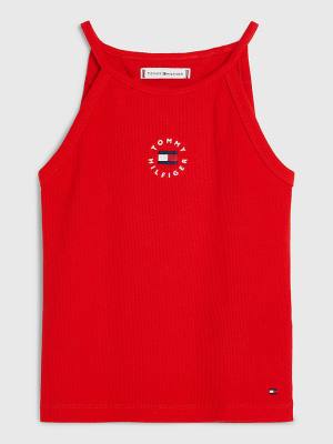 Tommy Hilfiger Rib-Knit Tank Top T-shirts Meisjes Rood | TH742VYM