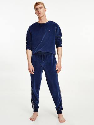 Tommy Hilfiger Ribbed Texture Joggers Pyjamas Heren Blauw | TH278BVD