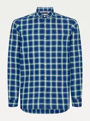 Tommy Hilfiger Shadow Check Slim Fit Overhemd Heren Blauw | TH507YWE