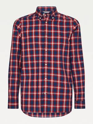 Tommy Hilfiger Shadow Check Slim Fit Overhemd Heren Blauw | TH891EXR