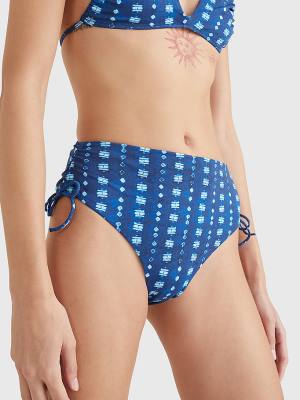 Tommy Hilfiger Shibori Ruched Bikini Bottoms Zwemkleding Dames Blauw | TH058TZJ
