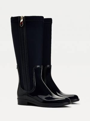 Tommy Hilfiger Signature Contrast Panel Long Rainboots Laarzen Dames Blauw | TH904PGA