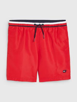 Tommy Hilfiger Signature Tape Mid Length Shorts Zwemkleding Jongens Rood | TH146AMX