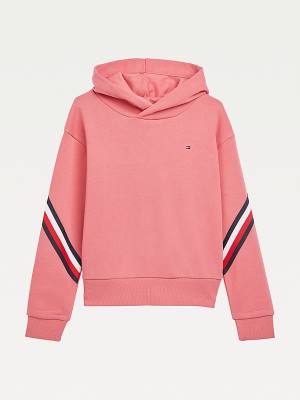 Tommy Hilfiger Signature Trim Slouchy Hoodie Meisjes Rood | TH463SYO