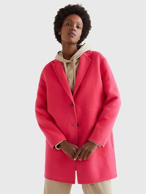 Tommy Hilfiger Signature Undercollar Wool Blend Jassen Dames Roze | TH418PIJ