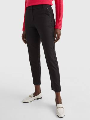 Tommy Hilfiger Slim Ankle Broek Dames Zwart | TH813IAR