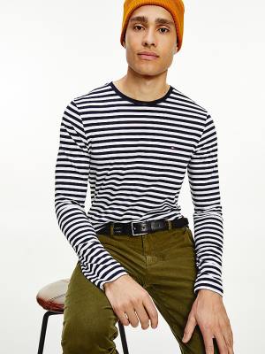 Tommy Hilfiger Slim Fit Long Sleeve T-shirts Heren Blauw | TH725KQD