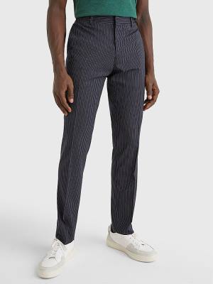 Tommy Hilfiger Slim Fit Pinstripe Broek Heren Blauw | TH304WVO