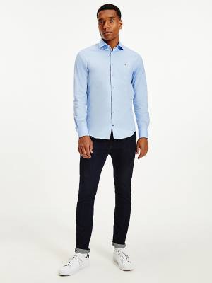 Tommy Hilfiger Slim Fit Poplin Overhemd Heren Blauw | TH451XAM