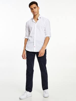 Tommy Hilfiger Slim Fit Stretch Katoenen Overhemd Heren Wit | TH124VZH