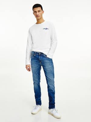 Tommy Hilfiger Slim Tapered Fit Faded Jeans Heren Denim | TH175TNU