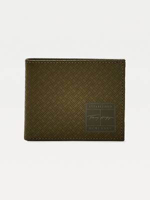 Tommy Hilfiger Small Leren Card Holder Portefeuille Heren Groen | TH056BGC