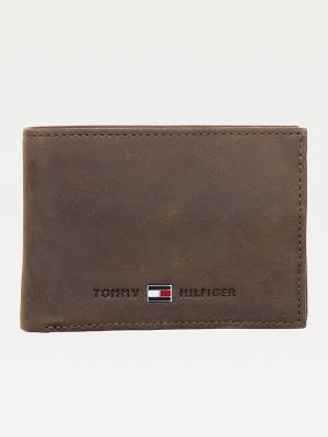 Tommy Hilfiger Small Leren Portefeuille Heren Bruin | TH702SAF