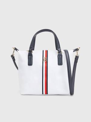 Tommy Hilfiger Small Signature Tote Tassen Dames Wit | TH218WKO