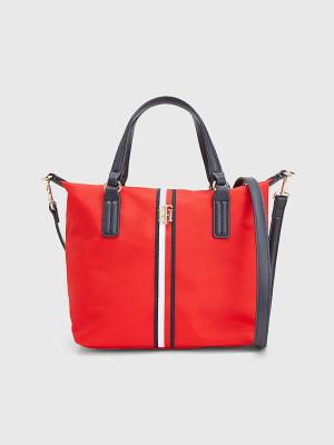 Tommy Hilfiger Small Signature Tote Tassen Dames Rood | TH601AOL