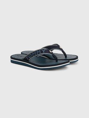 Tommy Hilfiger Sparkle Webbing Flip-Flops Sandalen Dames Blauw | TH250JOG