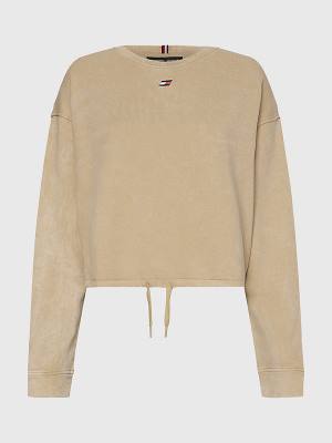 Tommy Hilfiger Sport Drawstring Hem Relaxed Fit Sweatshirts Dames Beige | TH249XRY