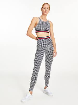 Tommy Hilfiger Sport Full Length Houndstooth Leggings Dames Zwart | TH301IAO