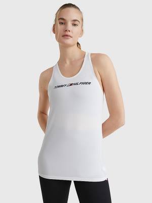 Tommy Hilfiger Sport Graphic Racerback Tank Top T-shirts Dames Wit | TH593LZQ