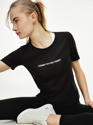 Tommy Hilfiger Sport Graphic T-shirts Dames Zwart | TH614DOA