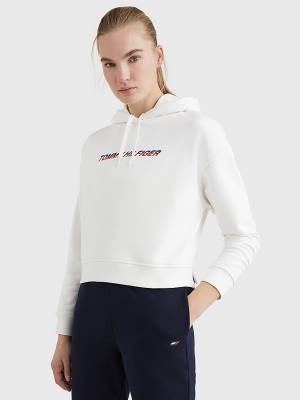 Tommy Hilfiger Sport Logo Relaxed Fit Hoodie Dames Wit | TH847MZU