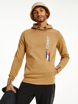 Tommy Hilfiger Sport Logo Toggle Cord Hoodie Heren Bruin | TH431WPZ