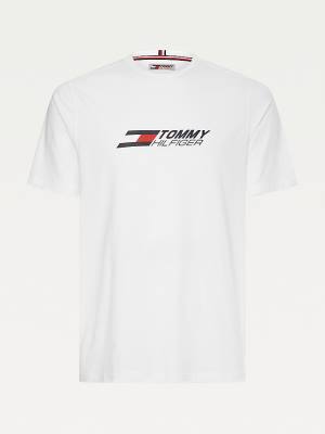 Tommy Hilfiger Sport Organic Katoenen Logo T-shirts Heren Wit | TH057SDX