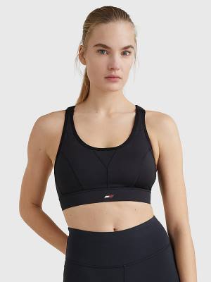 Tommy Hilfiger Sport Racerback High Support Bra Ondergoed Dames Zwart | TH849VYR