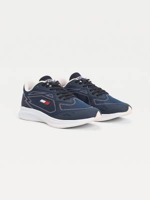 Tommy Hilfiger Sport Sleek Mixed Texture Sneakers Dames Blauw | TH364EGC