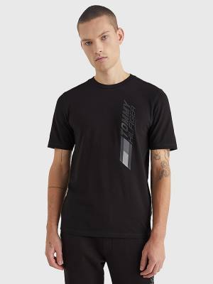 Tommy Hilfiger Sport Stretch Organic Katoenen Jersey T-shirts Heren Zwart | TH937JZE