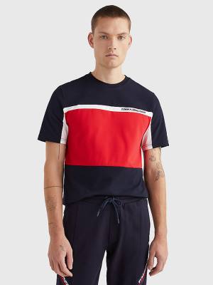 Tommy Hilfiger Sport TH Cool Colour-Blocked T-shirts Heren Blauw | TH429PHC