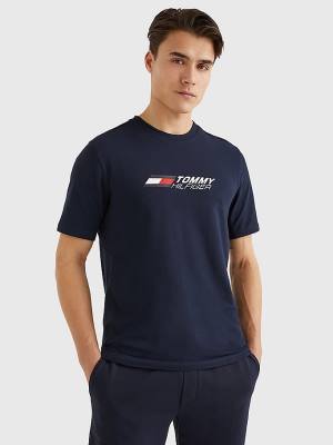 Tommy Hilfiger Sport TH Cool Essential T-shirts Heren Blauw | TH123RKE